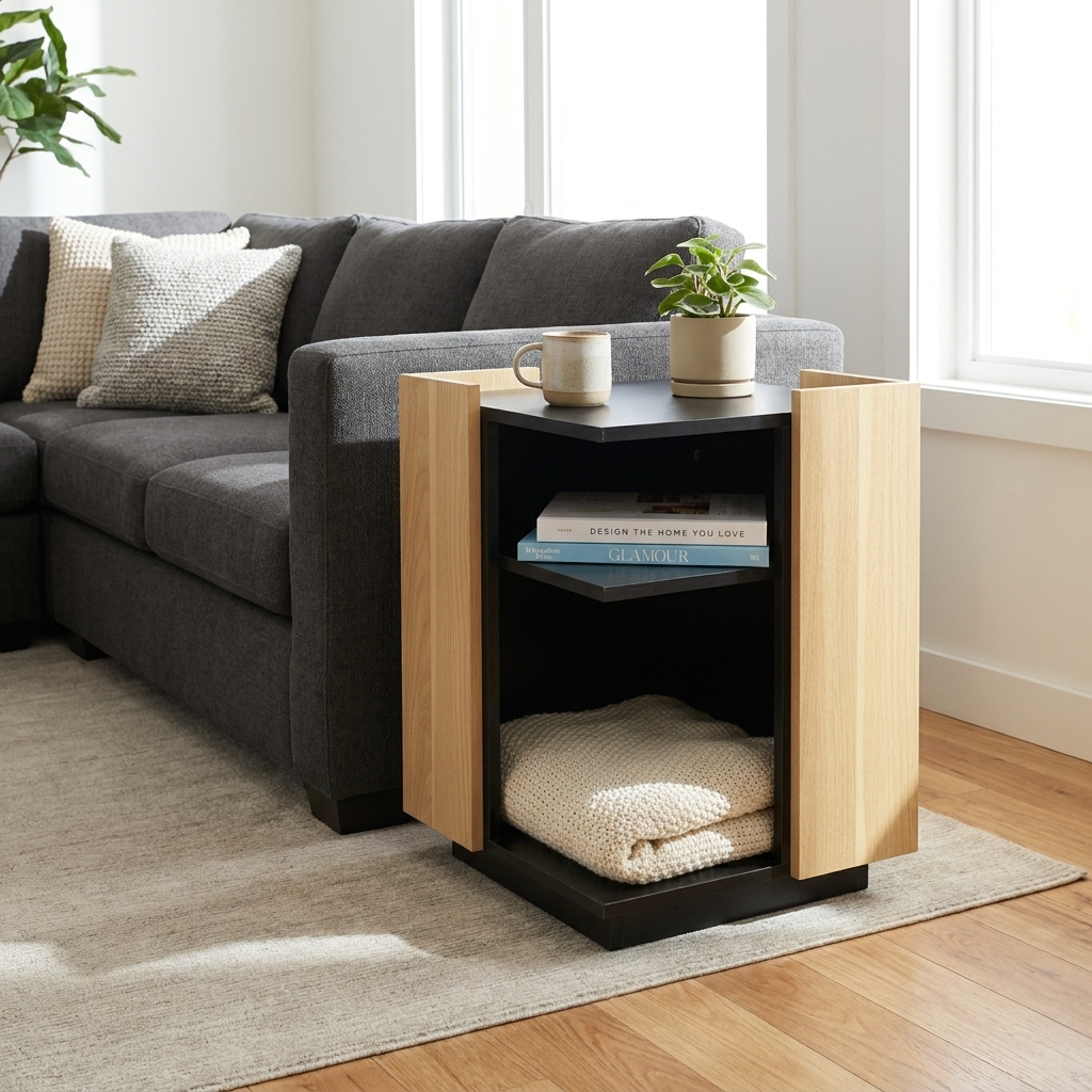 Leo Side Table with Pet Nook