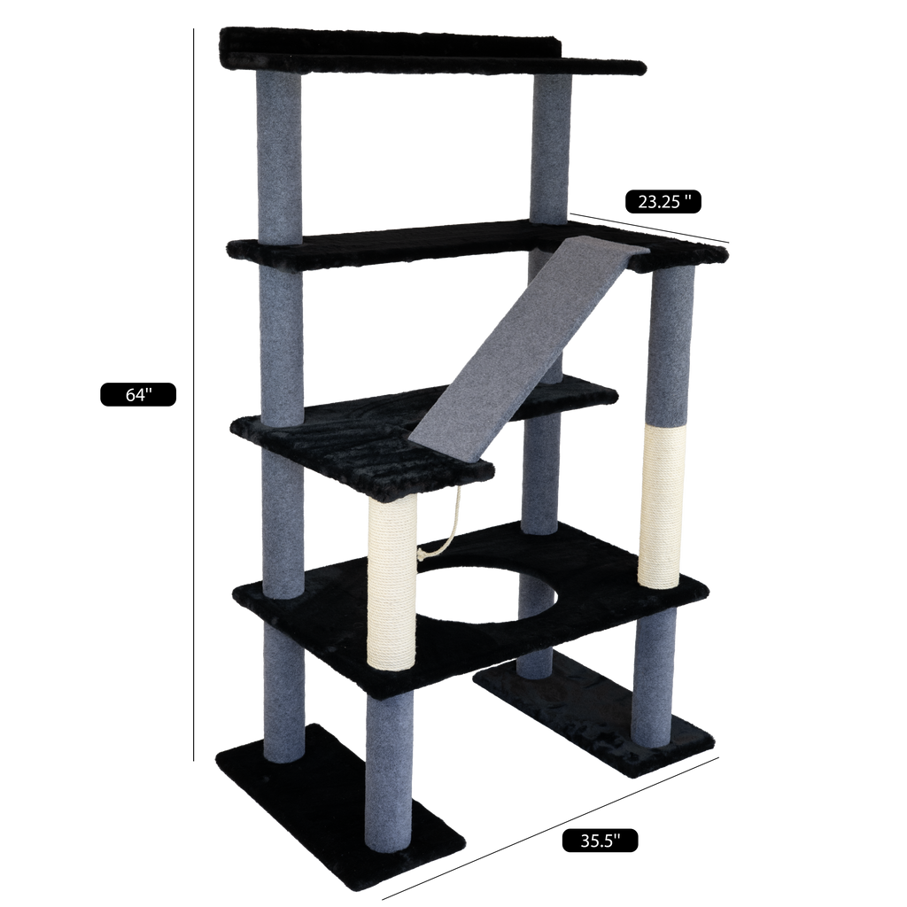 Maine Coon 65" 5-Level Cat Tower – 4 Colours