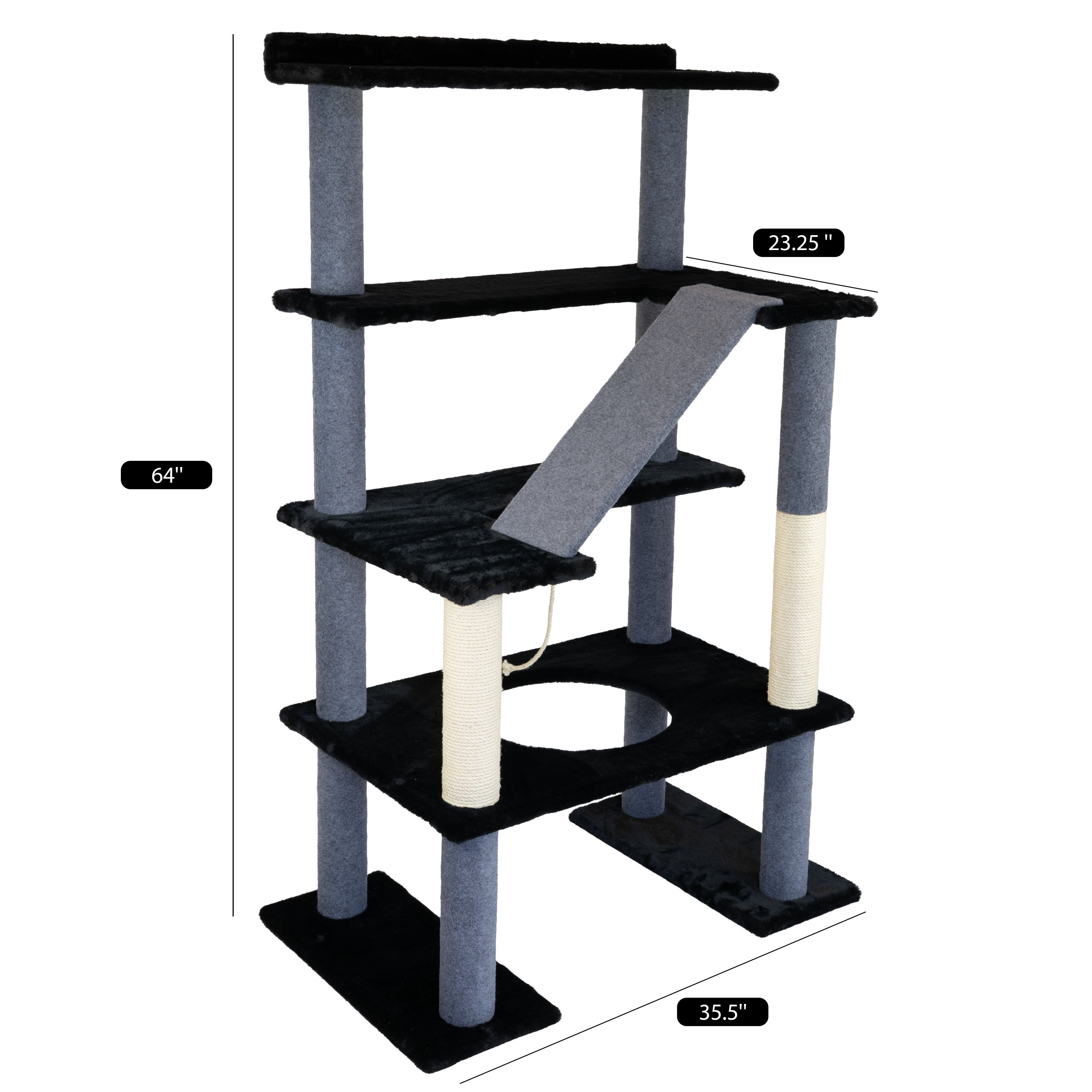 Maine Coon 65" Cat Tower - 4-Level Cat Tree