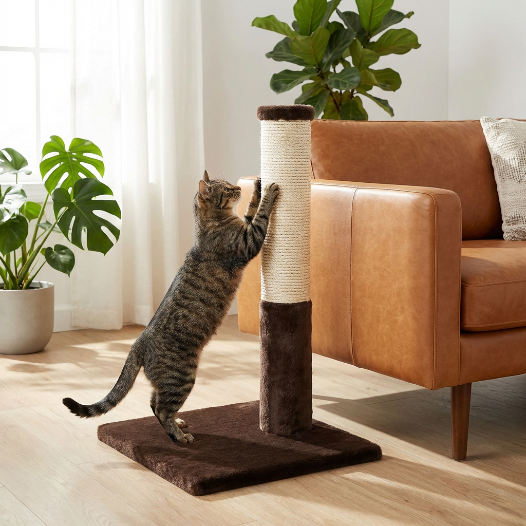 Noba Classic 28" Cat Scratching Post (Natural & Brown)
