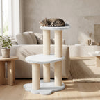Relaxation - 2-Level Cat Tree - White Faux Fur
