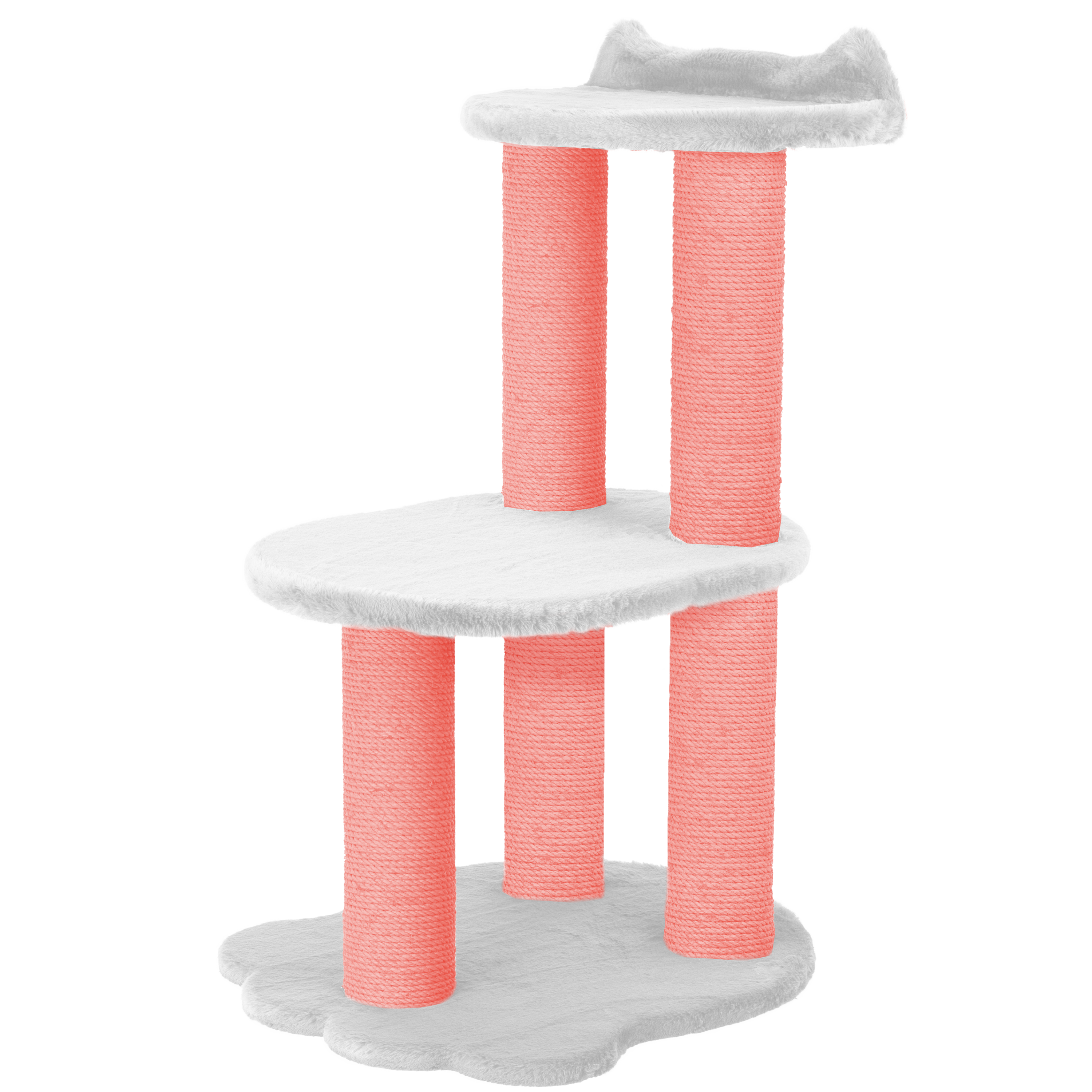 Relaxation - 2-Level Cat Tree - White Faux Fur