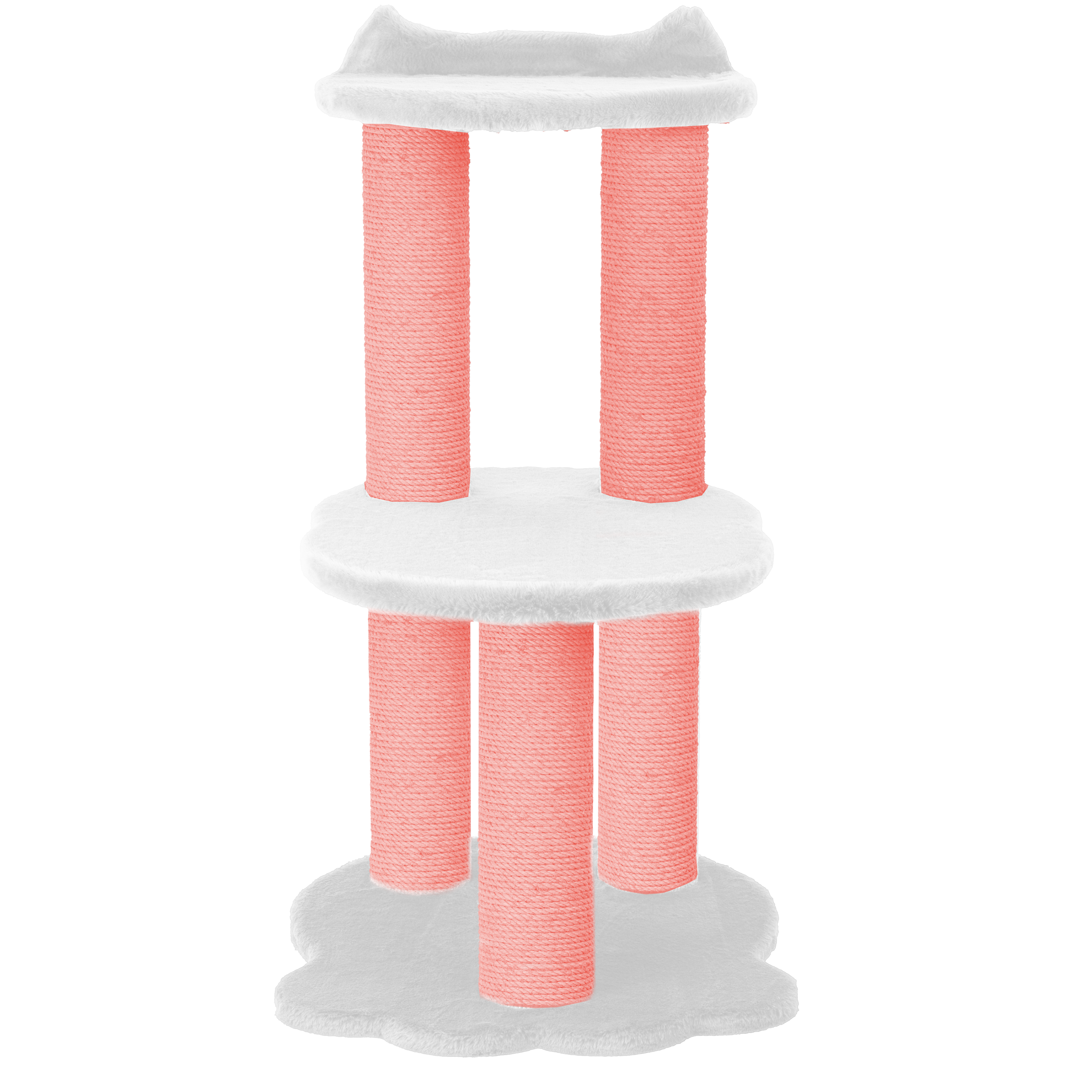 Relaxation - 2-Level Cat Tree - White Faux Fur