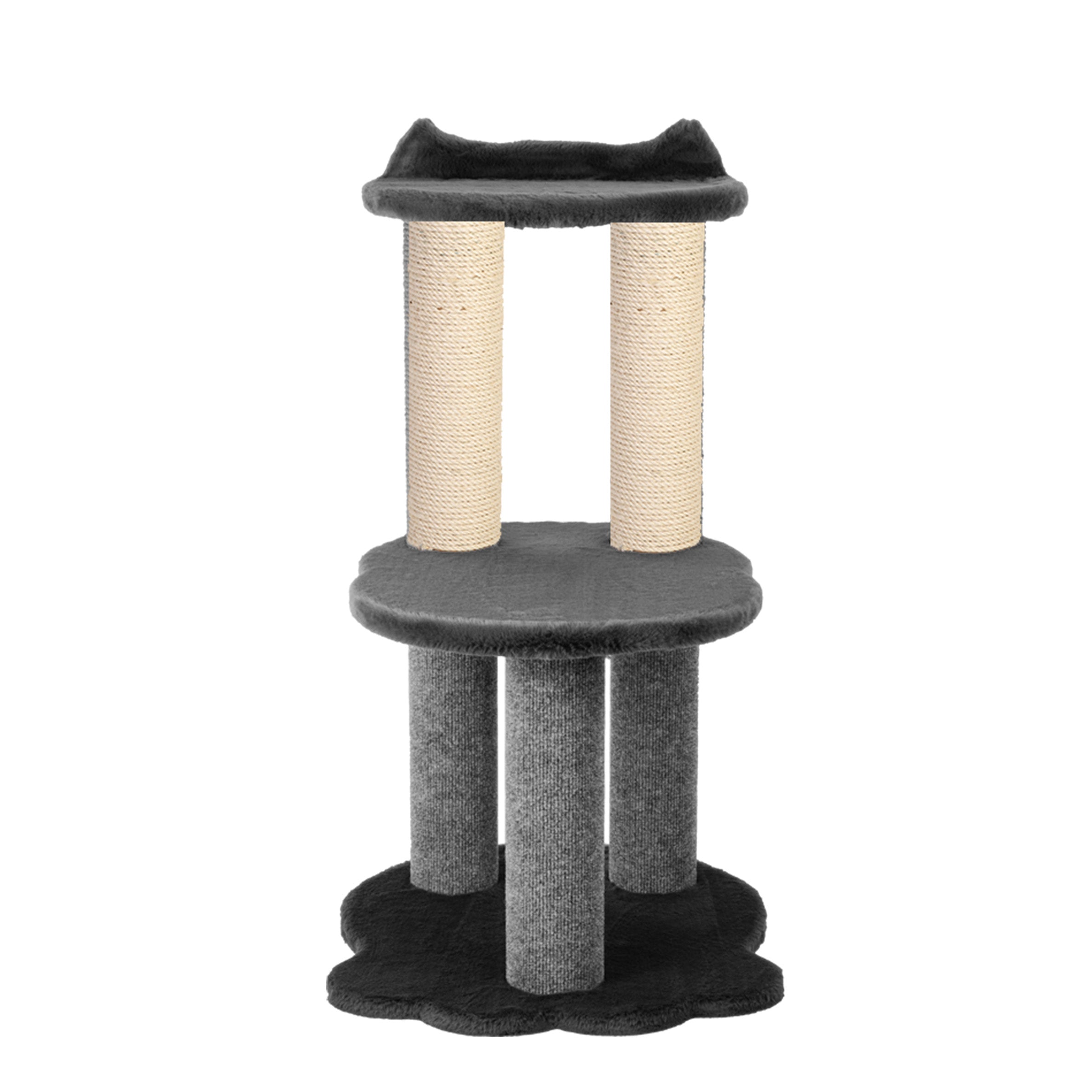 Relaxation - 2-Level Cat Tree - Grey Faux Fur