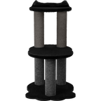 Relaxation - 2-Level Cat Tree - Black Faux Fur