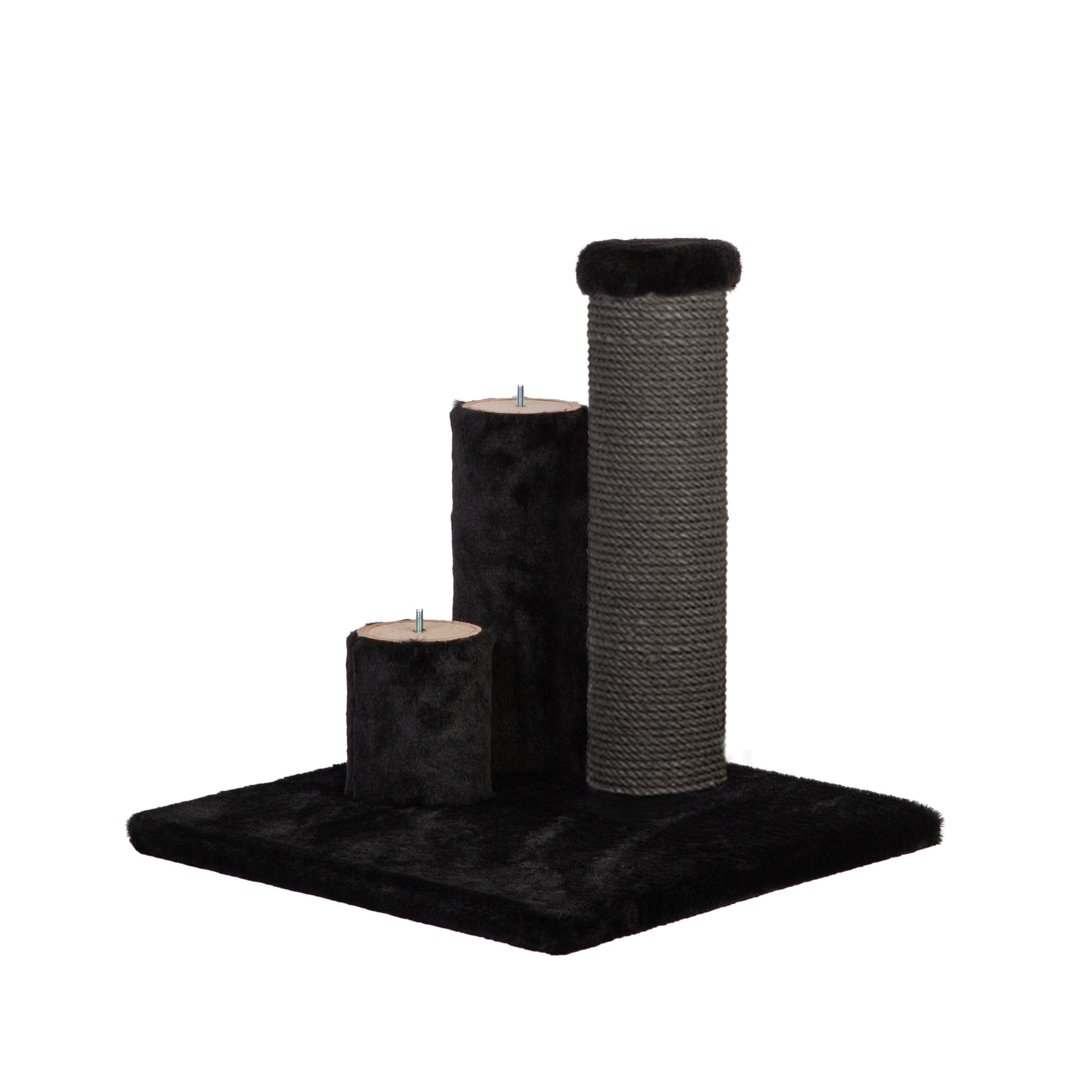 4 in 1 Scratching post - Black Faux Fur
