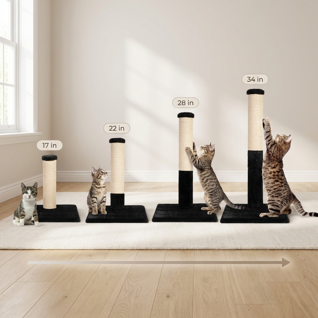 4 in 1 Scratching post - Black Faux Fur