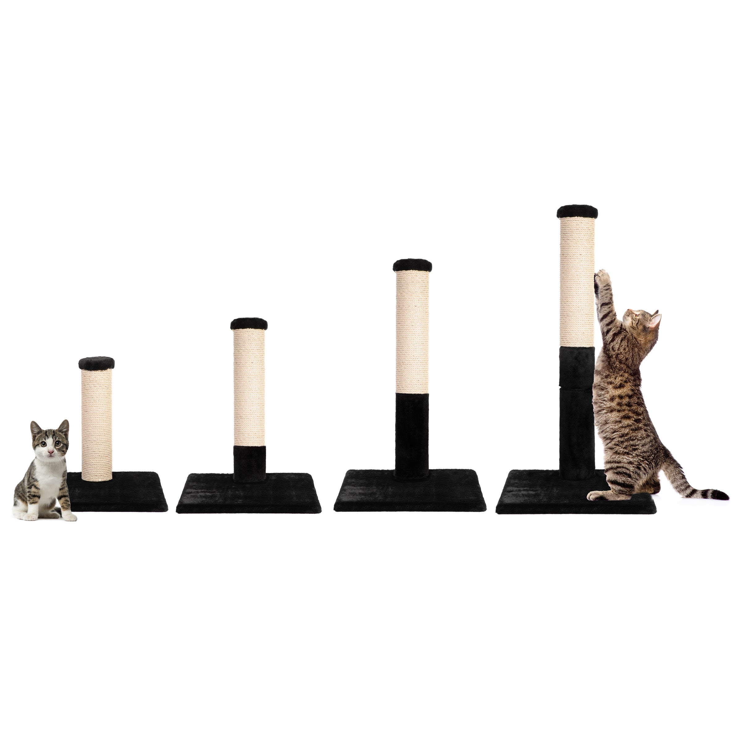4 in 1 Scratching post - Black Faux Fur