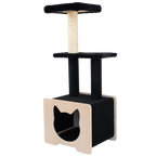 Noba Hut Hideout Deluxe 3-Level Cat Tree – Cat Head & Paw Style