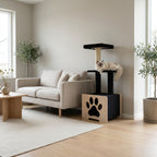 Noba Hut Hideout Deluxe 3-Level Cat Tree – Cat Head & Paw Style