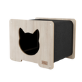 Noba Hut Scratchable Cat Hideout – Cat & Paw Style, Black & Grey