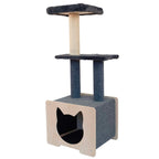 Noba Hut Hideout Deluxe 3-Level Cat Tree – Cat Head & Paw Style