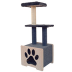 Noba Hut Hideout Deluxe 3-Level Cat Tree – Cat Head & Paw Style
