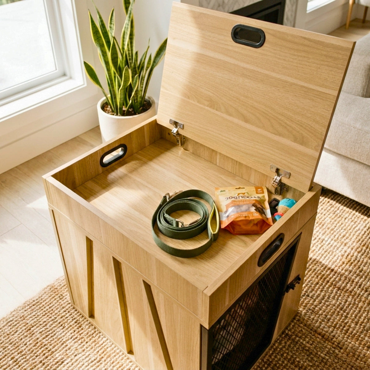 Penny Dog Crate Side Table with Storage