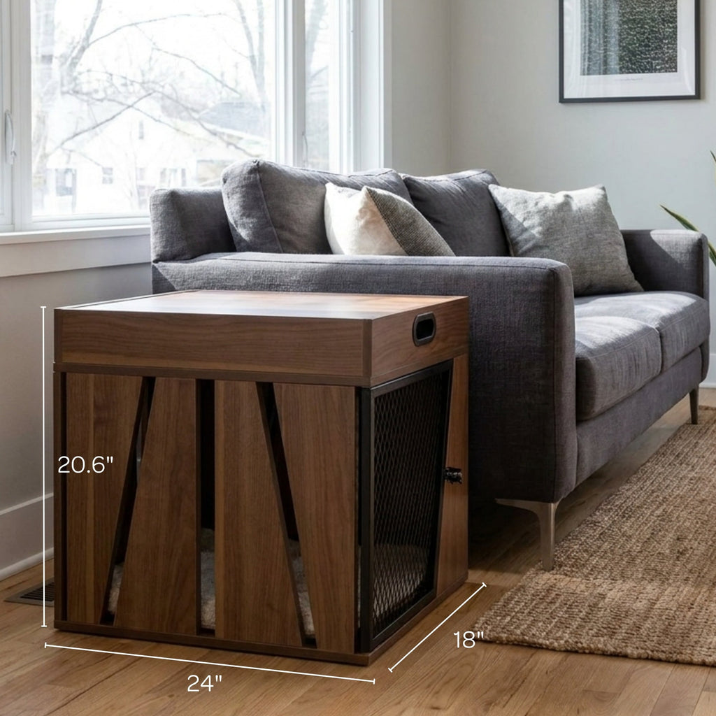 Penny Dog Crate Side Table with Storage