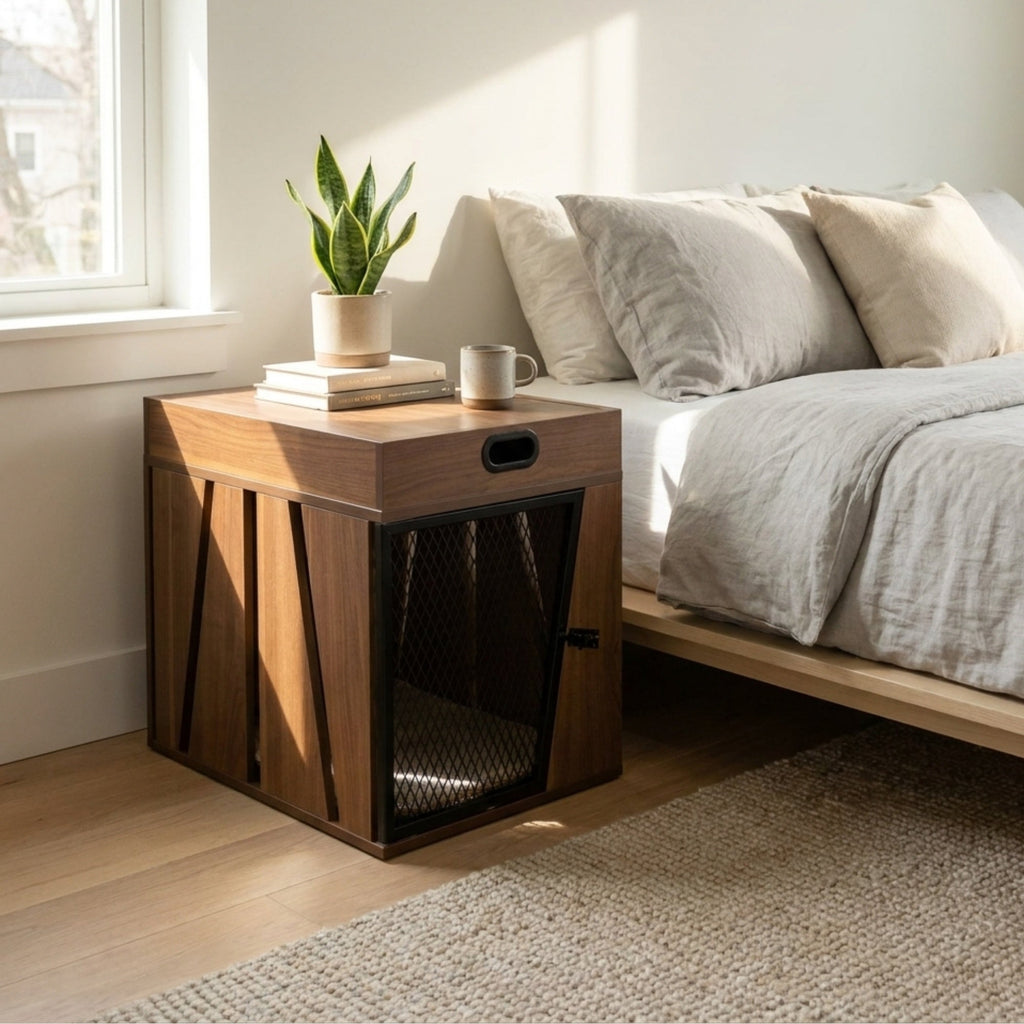 Penny Dog Crate Side Table with Storage