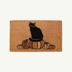 pumpkin + cat convertible entrance doormat