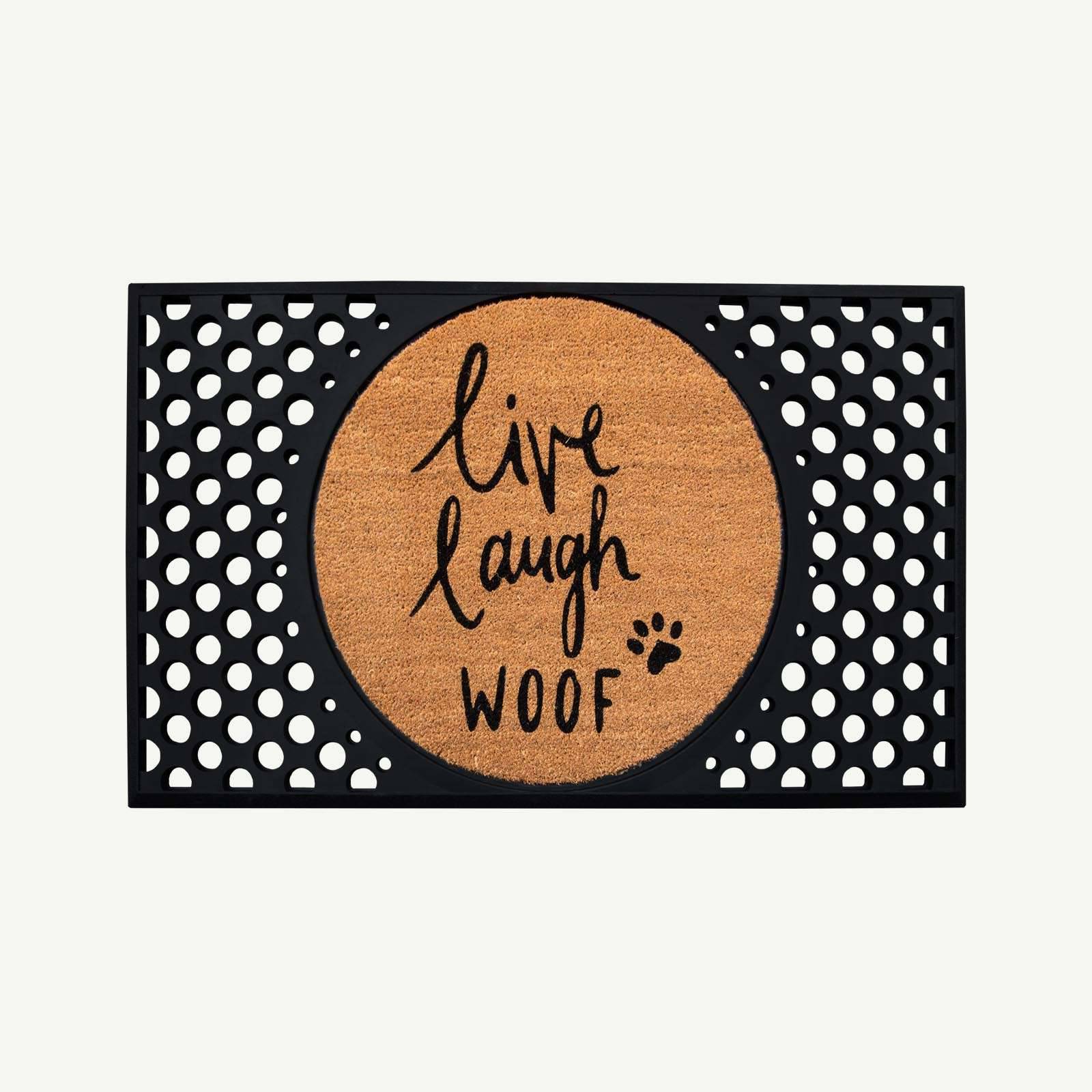 live laugh woof convertible entrance doormat