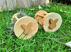 Hippity Hop Small Animal Hay Roller – Handmade Pine Enrichment Toy
