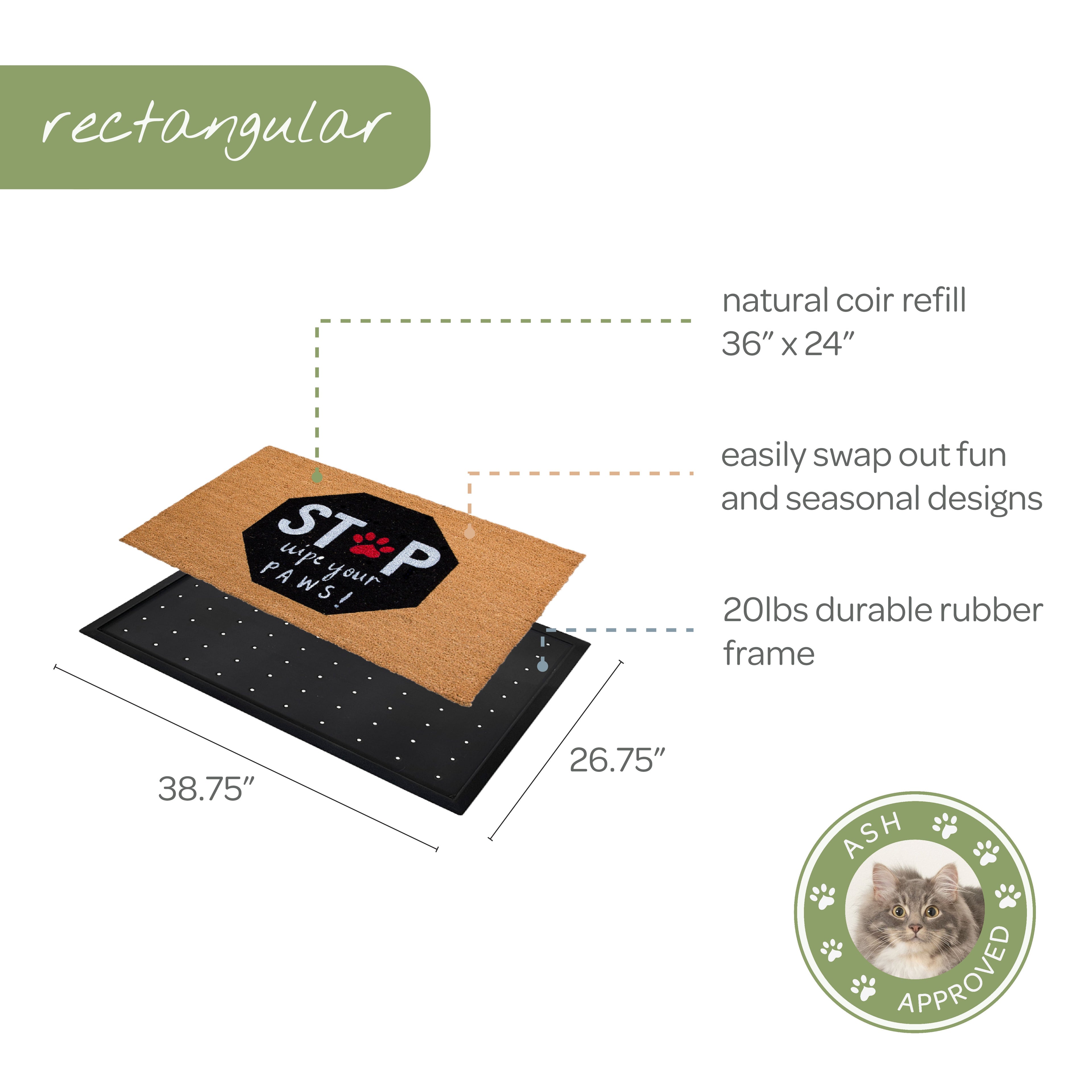 wipe your paws! convertible entrance doormat