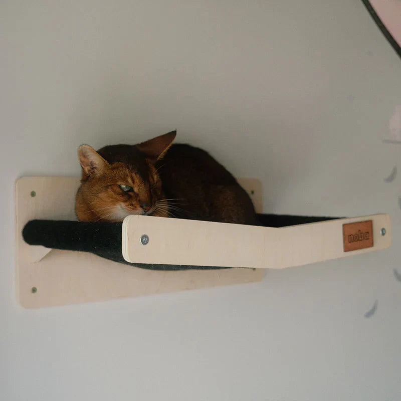Noba Mural Wall-Mounted Scratchable Cat Hammock – Black & Grey