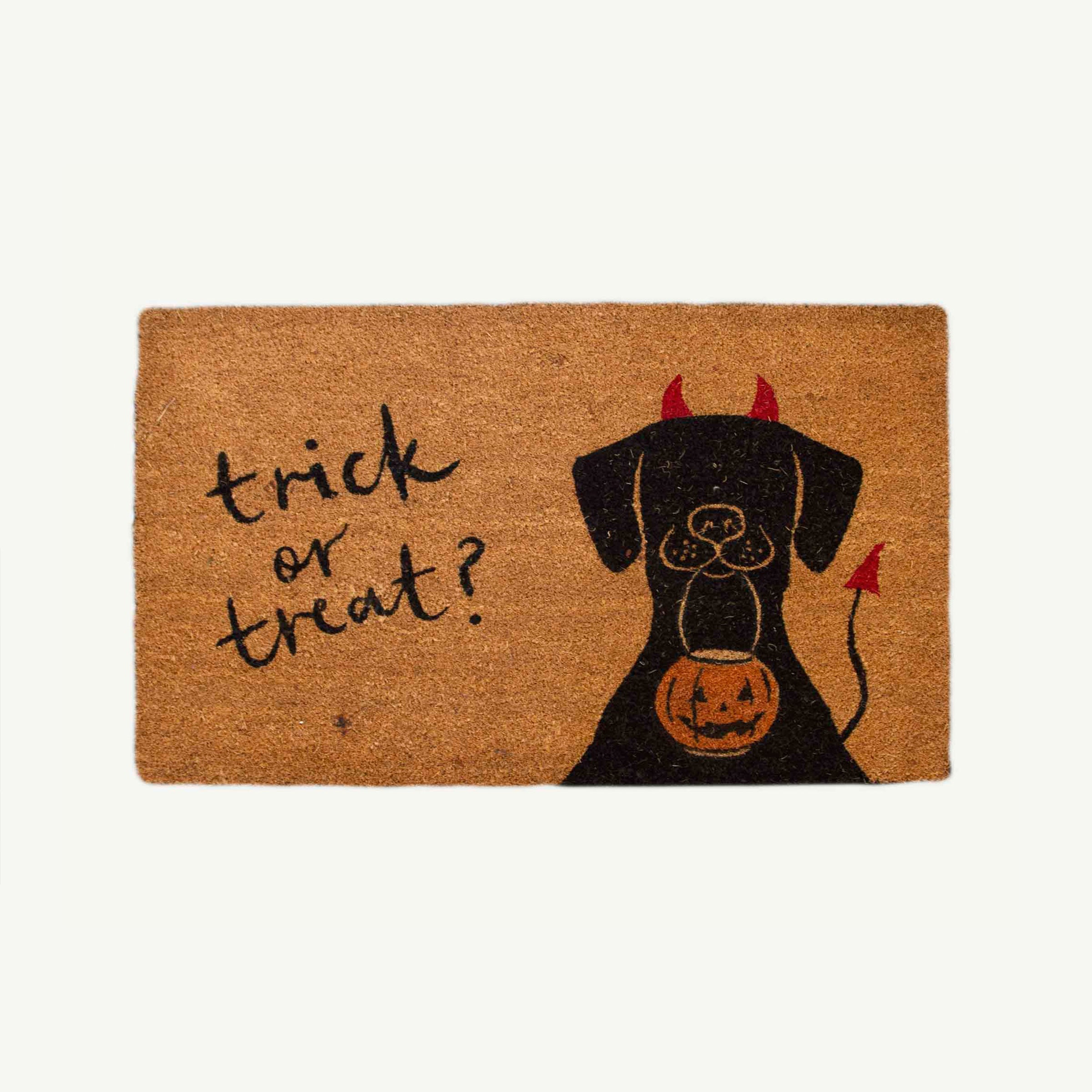 trick or treat + dog convertible entrance doormat