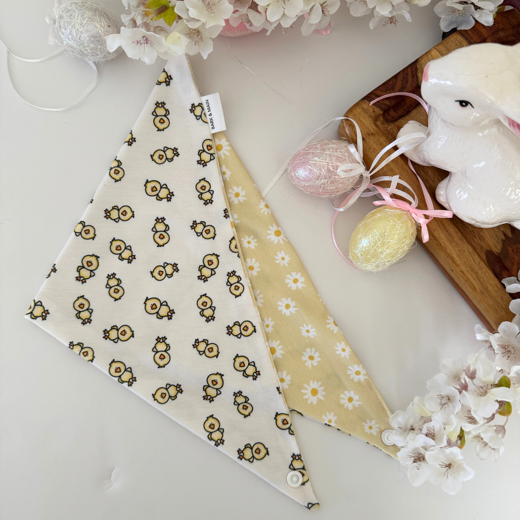 Bark & Main - Chicks and Daisies Reversible Dog Bandana