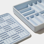 3-in-1 parquet slow feeder bowl - sky