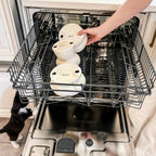 Creamy Ceramic Cat Water Bowl