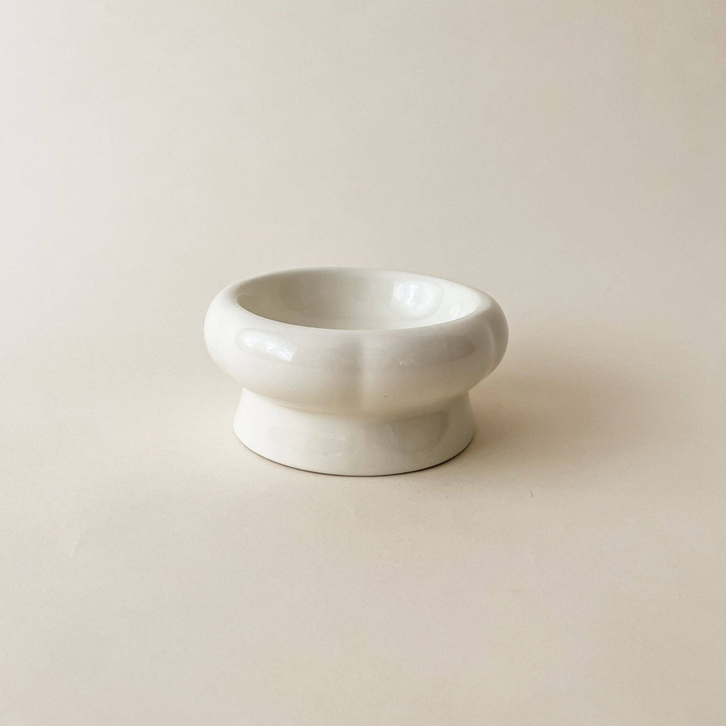 Creamy Ceramic Cat Water Bowl