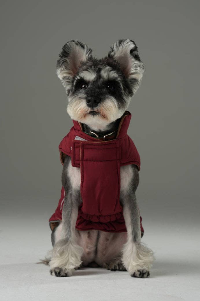 Reversible Dog Vest Jacket -  Red Brown