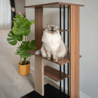 Cali Cat Tree Floor Lamp – Platforms, Scratcher & LED Light