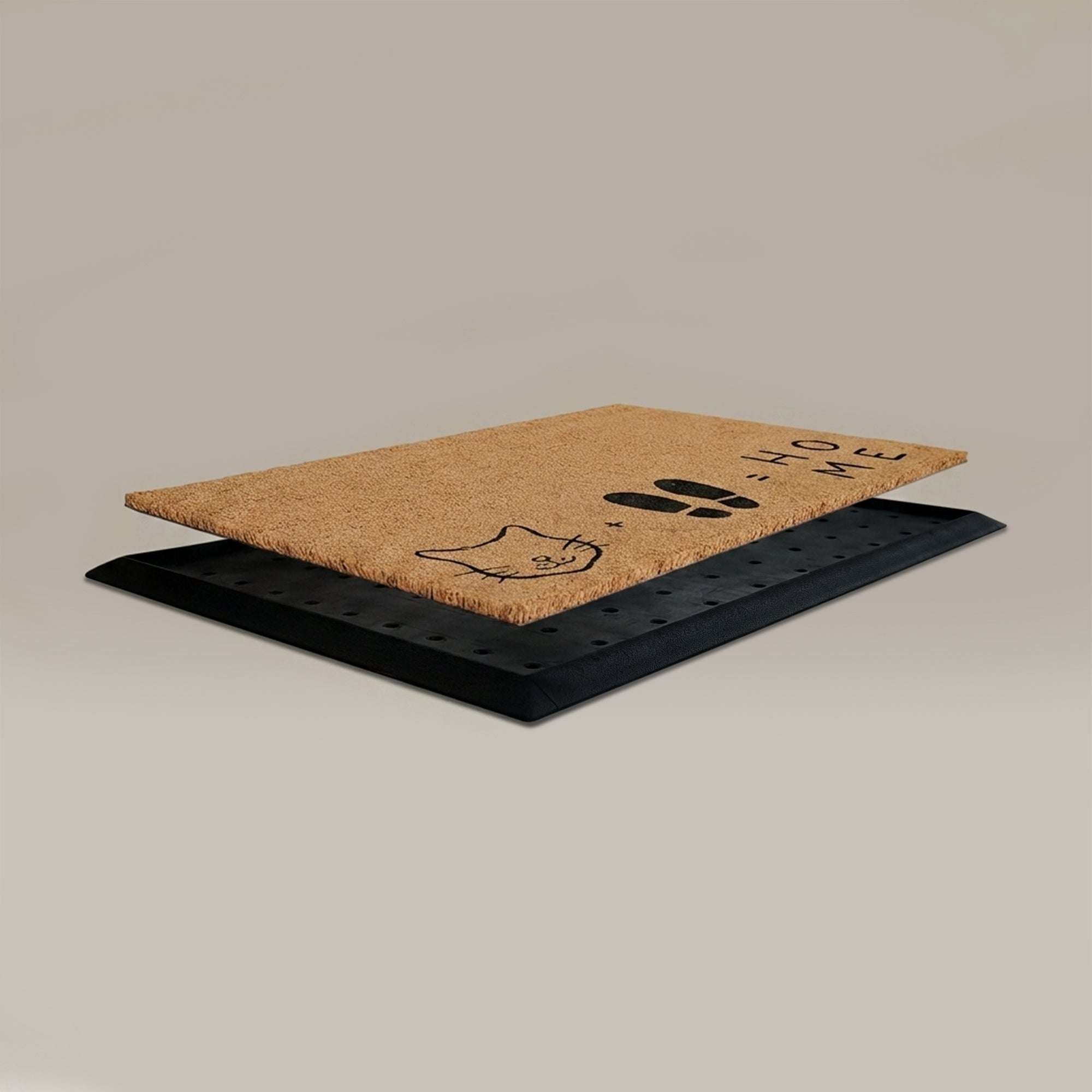 Cat + Feet = Home Rectangular Doormat Set – Convertible Two-Piece System