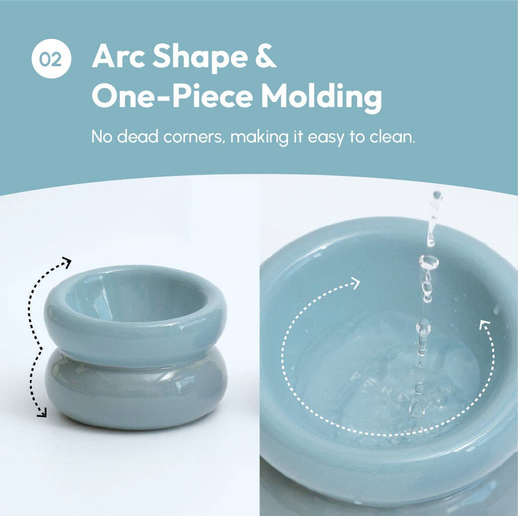 PEHOM Soufflé Pet Bowl - Frozen Blue
