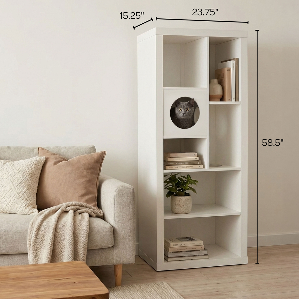 Cliff Jr. Cat Tree Bookshelf – Climb & Storage, 3 Colours