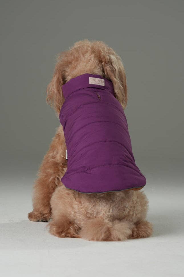 Reversible Dog Vest Jacket - Purple Caramel