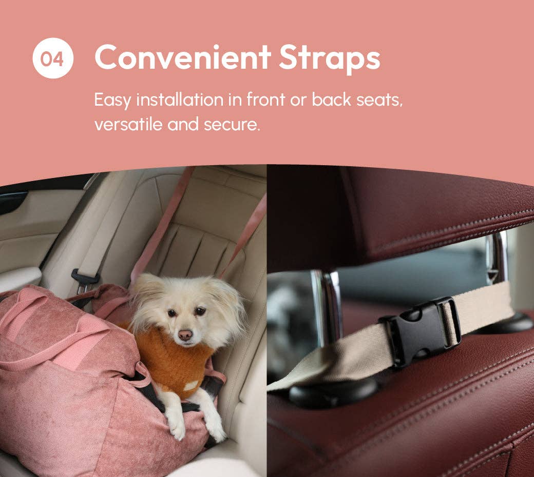 PEHOM Puff Guard Dog Car Seat – Pink