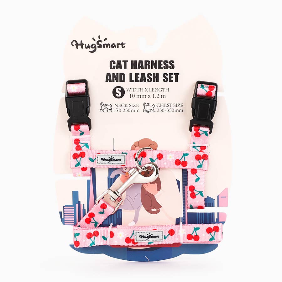 Cat Harness & Leash Set | Cherry