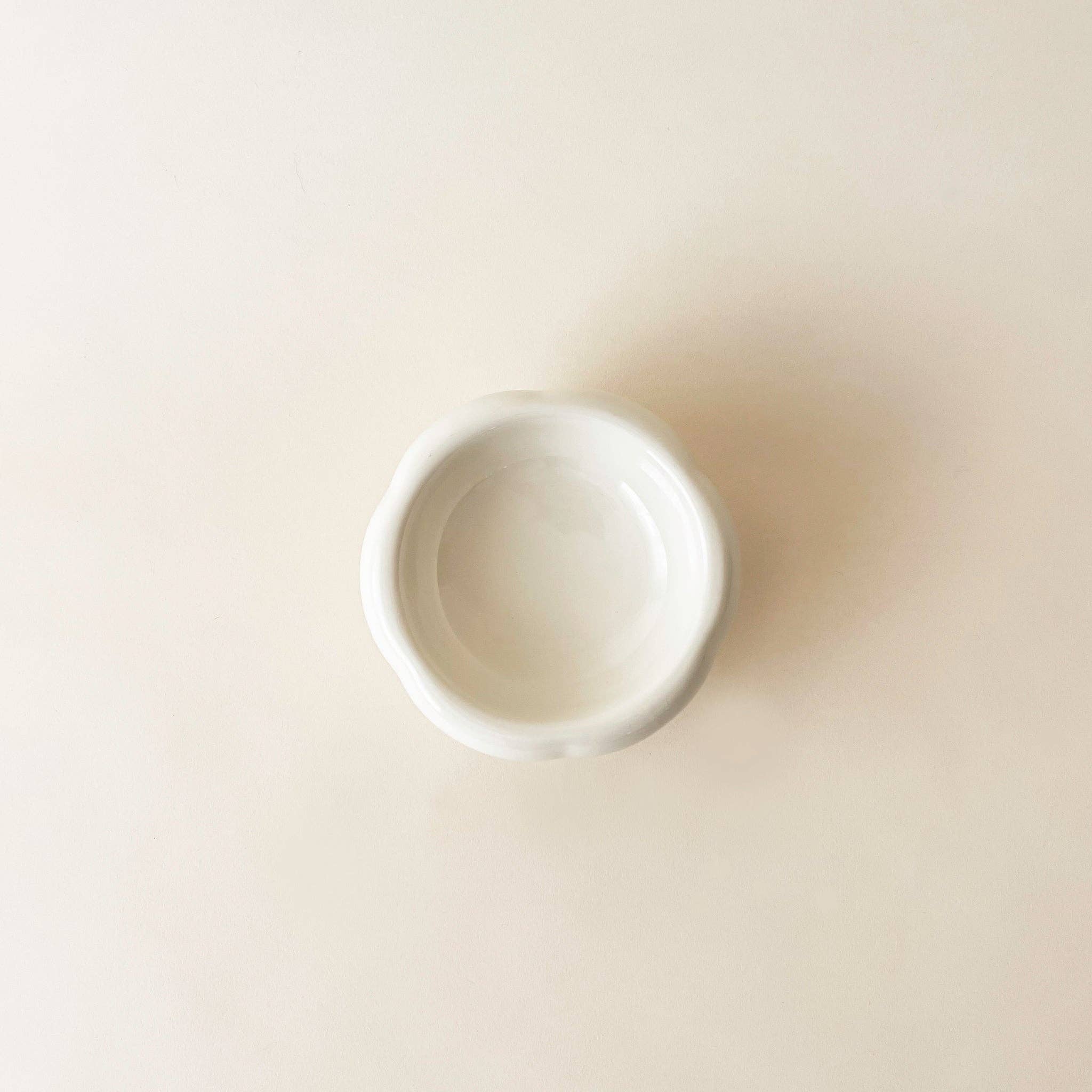 Creamy Ceramic Cat Water Bowl