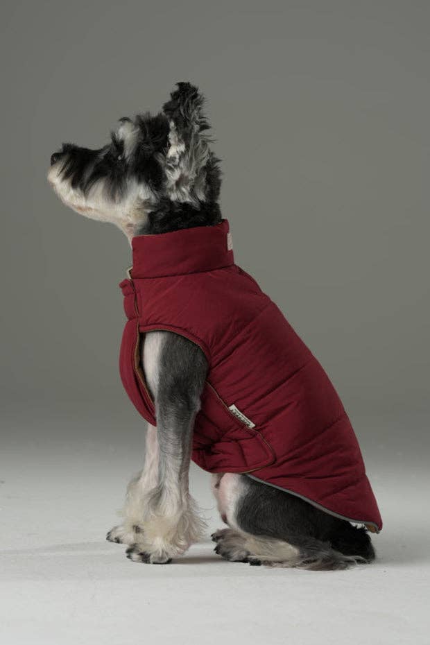 Reversible Dog Vest Jacket -  Red Brown