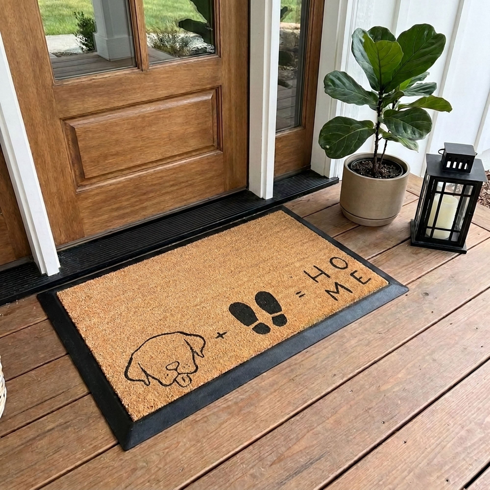 Dog + Feet = Home Rectangular Doormat Set – Convertible Two-Piece System