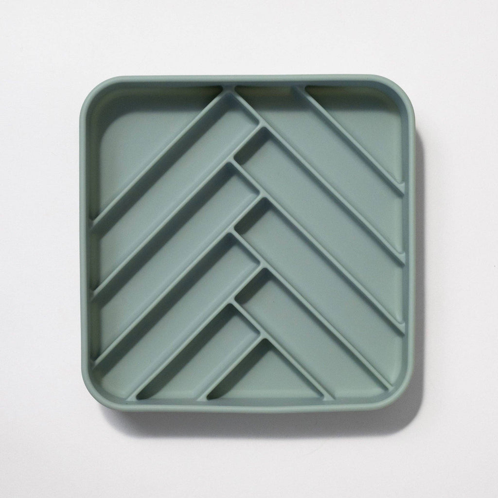 Chevron slow feeder bowl - seafoam
