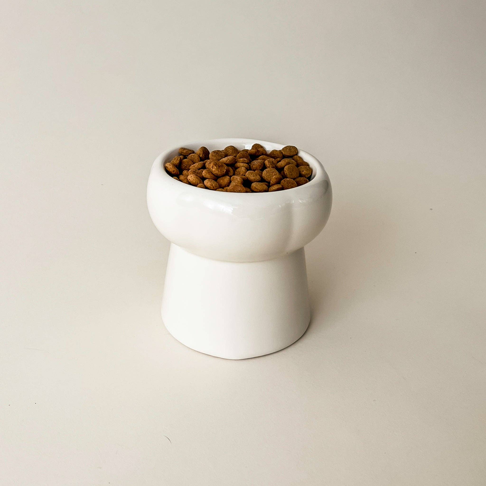 Creamy Ceramic Cat Food Bowl