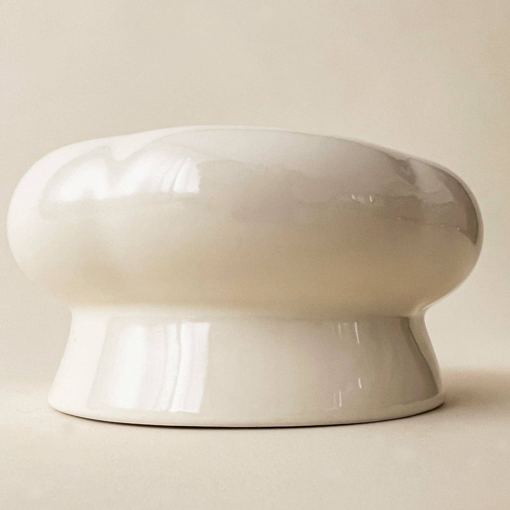 Creamy Ceramic Cat Water Bowl