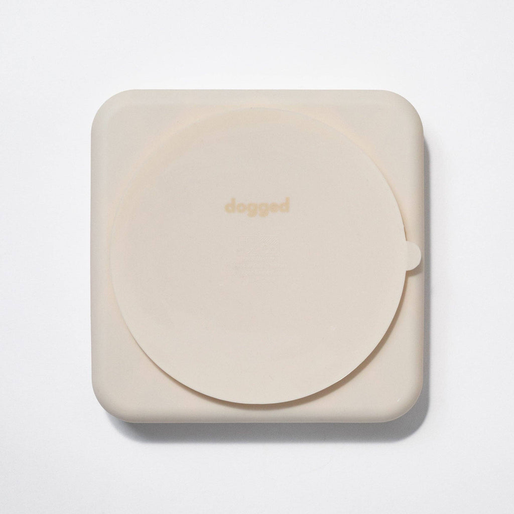 Chevron slow feeder bowl - buttercream