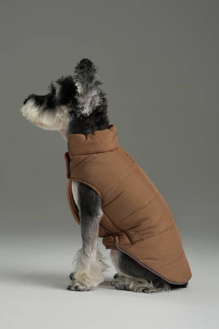 Reversible Dog Vest Jacket -  Red Brown