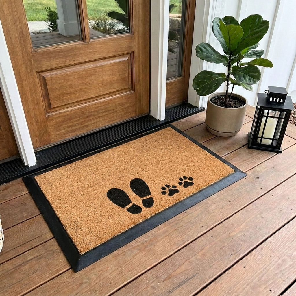 Foot + Paw Rectangular Doormat Set – Convertible Two-Piece System