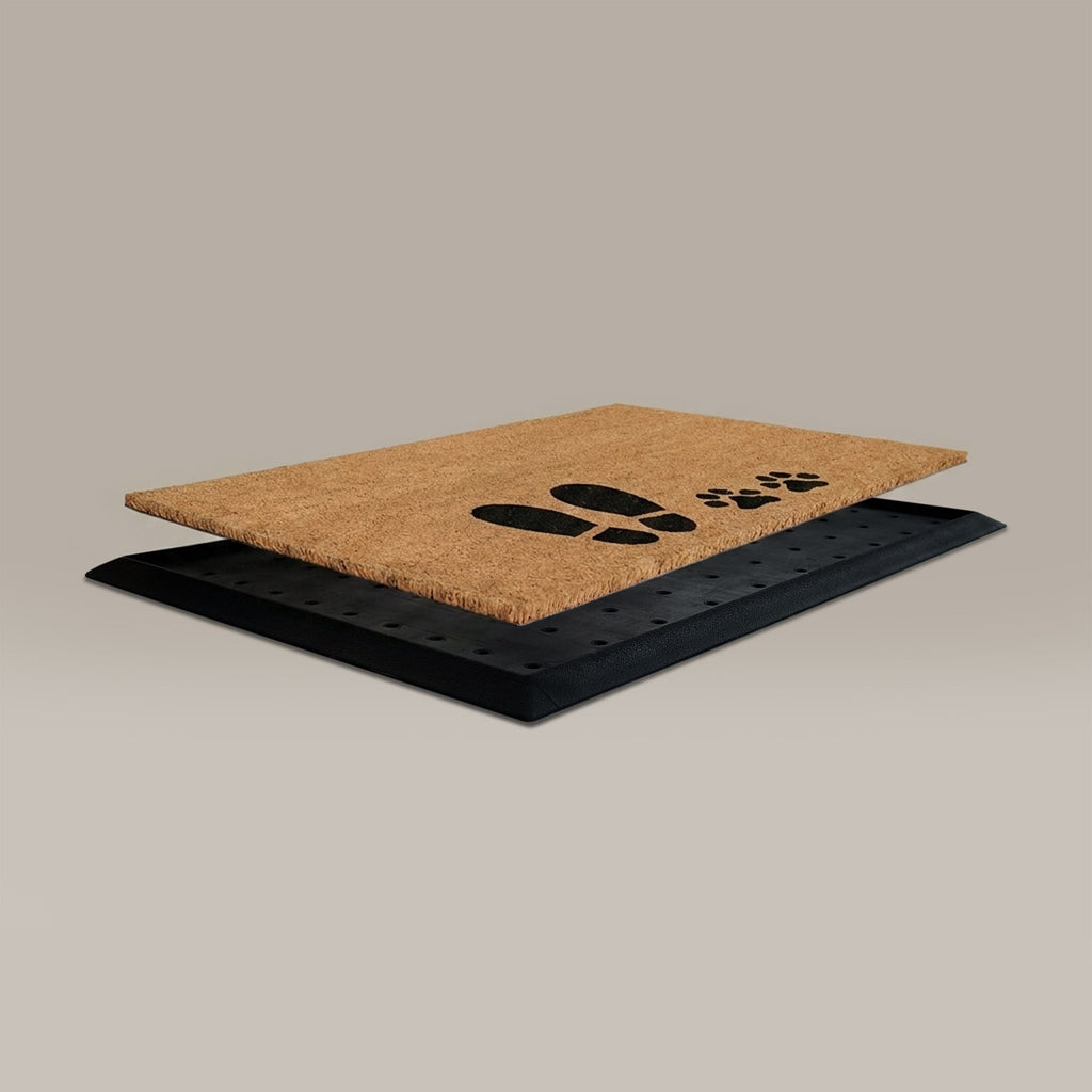 Foot + Paw Rectangular Doormat Set – Convertible Two-Piece System