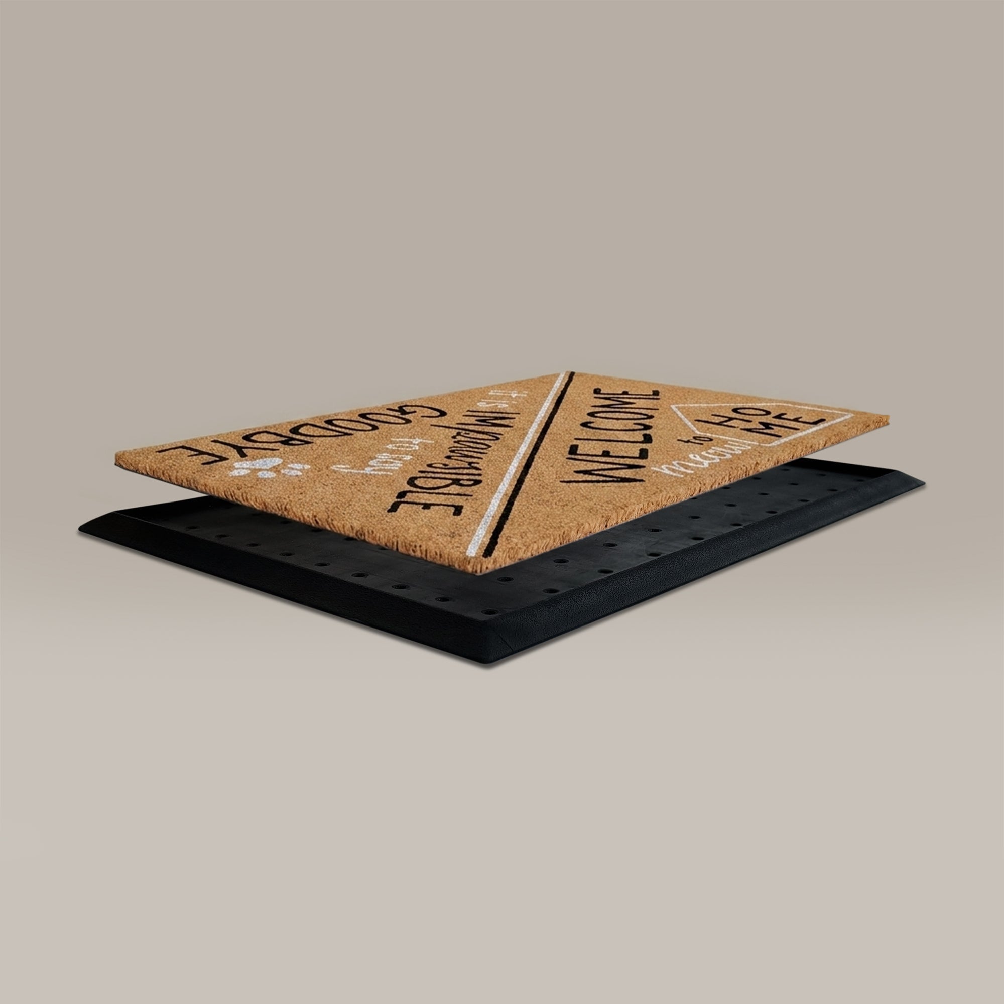 Hello/Goodbye Rectangular Doormat Set – Convertible Two-Piece System
