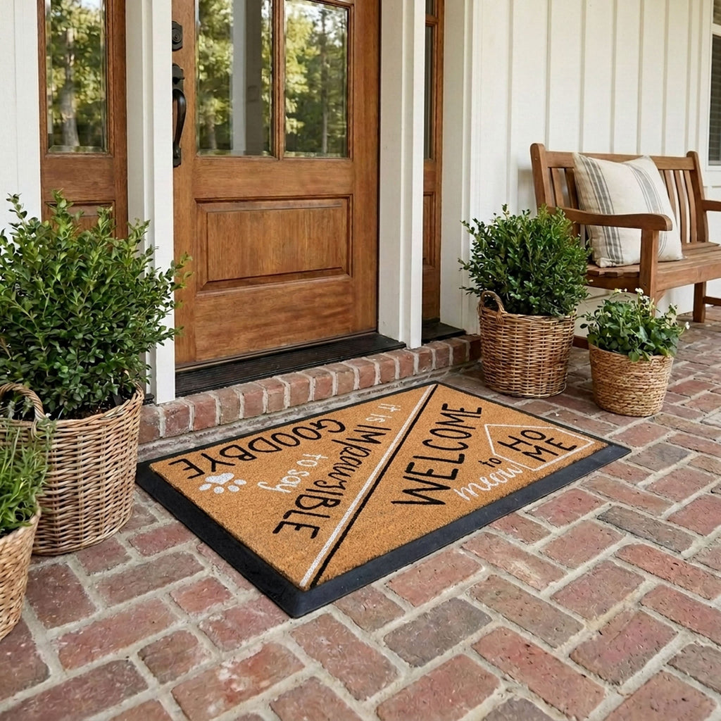 Hello/Goodbye Rectangular Doormat Set – Convertible Two-Piece System